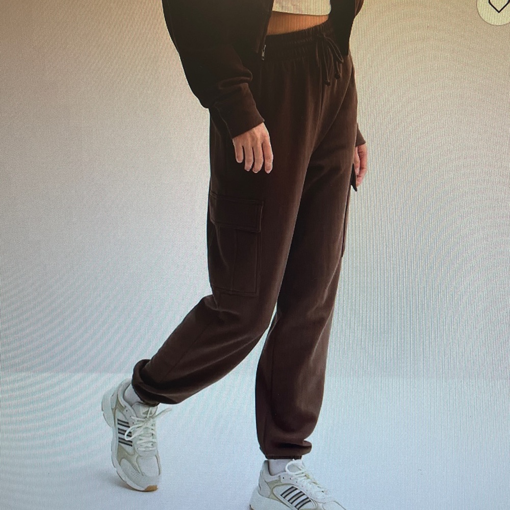 Chocolate brown cargo joggers